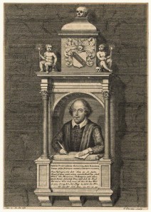 NPG D21013; Monument to William Shakespeare in Holy Trinity Church, Stratford-upon-Avon by George Vertue, after  Gerard Johnson